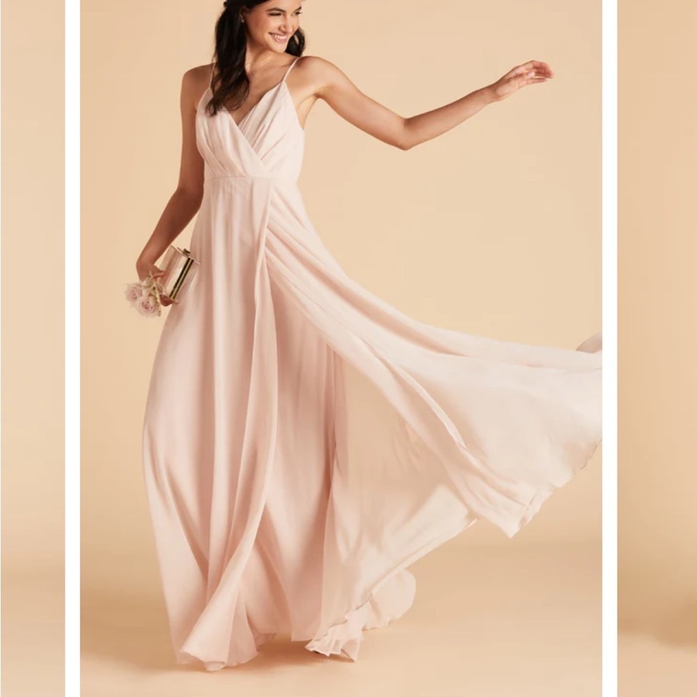 Blush Bridesmaid Dress Birdy Grey Chiffon Pale Size S NWT